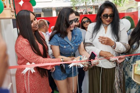Actress Ameesha Patel Cuts The Ribbon And Launches The Mexican Tapas Bar in Vadodara