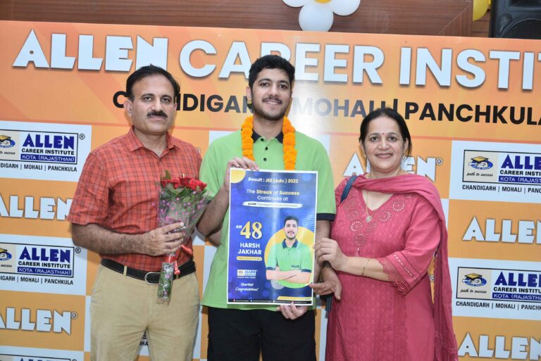 JEE Advanced 2022 Result; Excellent performance by Allen Chandigarh students