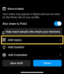 Instagram tests new “ADD TOPICS” option in the reels upload part