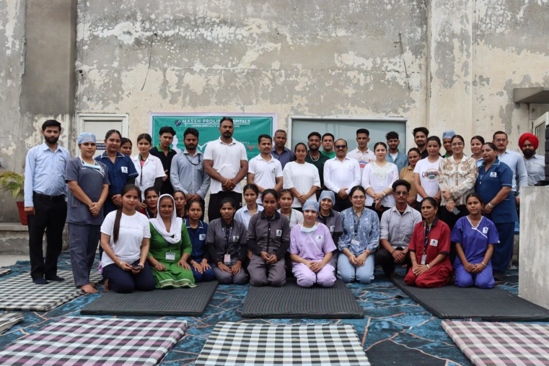 Yoga Session Organised for Doctors and Staff at MASSH PROLIFE Ludhiana