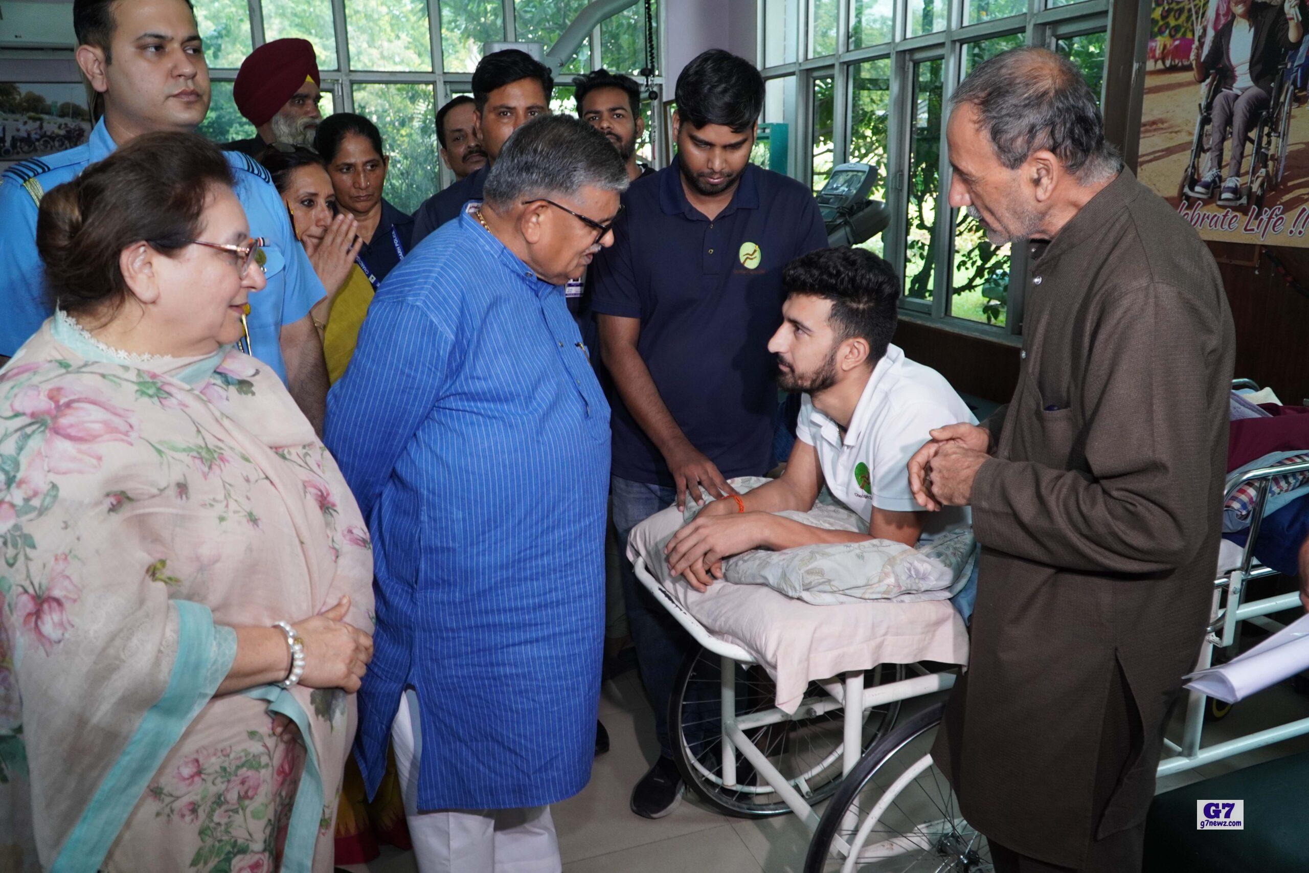 In a heartfelt visit that highlighted the power of resilience and human spirit, Punjab Governor and UT Administrator Gulab Chand Kataria visited Chandigarh Spinal Rehab in Sector 28 today. The Governor took a round of the facility, interacted with patients, and shared words of encouragement that moved both inmates and staff. The occasion saw the presence of all Trustees and Governing Board members, Mr LC Gupta, Chief Financial Officer, Punjab Kings (IPL team) and Ms Madhvi Kataria, State Commissioner for Persons with Disabilities. Addressing the gathering, Governor Kataria described the centre as a “sacred place where giving up is not an option.” He praised the inmates for their courage and willpower, saying, “This is not merely a program, but a celebration of inner strength and renewed spirit. Many of you have turned adversity into a beacon of inspiration for others.” Applauding the dedication of the entire team of Chandigarh Spinal Rehab, he added, “You don’t just provide treatment — you instill dignity and self-respect”, he said, promising continued government support for such institutions. He added the efforts made by Founder Nicky P Kaur, is unique and not many people take up such a noble and challenging initiative. He said even family members lose hope at times in such situations, adding that working tirelessly for spinal injuries patients and bringing smiles on their faces is the biggest service to mankind. Extending a warm welcome, Mrs Nicky P. Kaur, Founder and CEO of Chandigarh Spinal Rehab, expressed her gratitude to the Governor and said, “It was indeed a privilege to host the UT Administrator. His visit is not only a huge morale boost for our patients but also a strong endorsement of the work we do.” The inmates also presented Vande Mataram - A short musical performance by Flowing Karma- India's first Band on Wheels. An audio-visual presentation on Chandigarh Spinal Rehab was also given on the occasion.