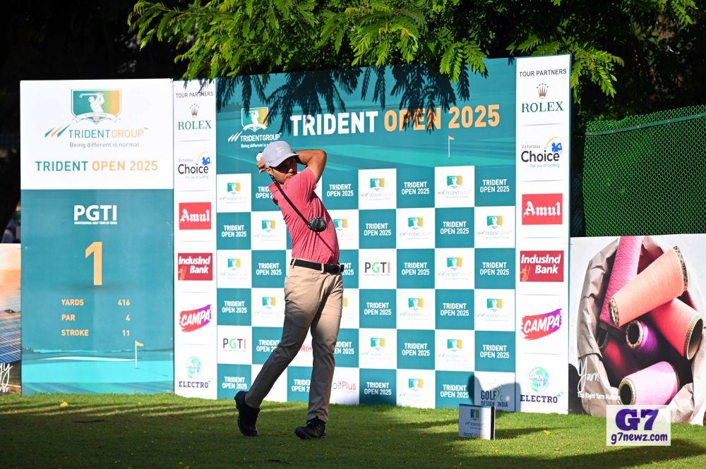 Manu Gandas shoots 66 to take clubhouse lead on Day 1 of Trident Open 2025